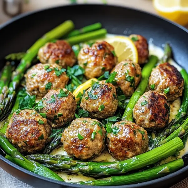Spargelpfanne mit Frikadellen