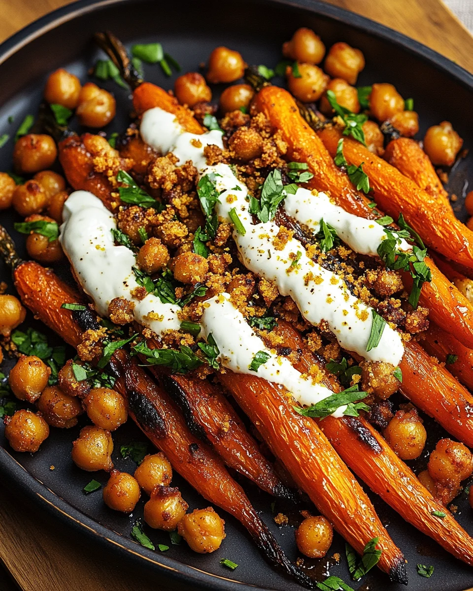 Spicy Maple-Roasted Carrots with Crispy Chickpeas and Yogurt Sauce 25 Spicy
