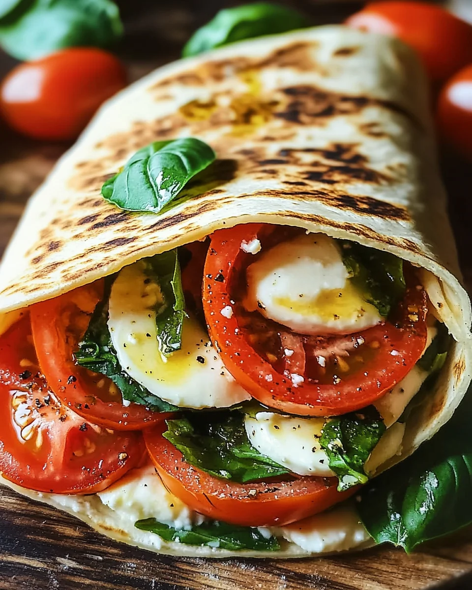 Vegetarischer Wrap mit Tomate und Mozzarella 20 Vegetarischer