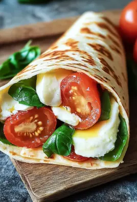 Vegetarischer Wrap mit Tomate und Mozzarella
