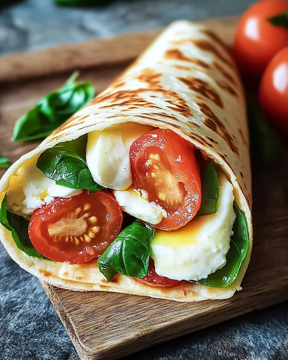 Vegetarischer Wrap mit Tomate und Mozzarella 22 Vegetarischer Wrap mit Tomate und Mozzarella