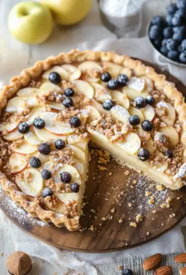 Würziger Bratapfel-Käsekuchen mit Zimtstreuseln