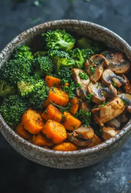 15-Minuten-Pfanne mit Champignons, Brokkoli und Karotten
