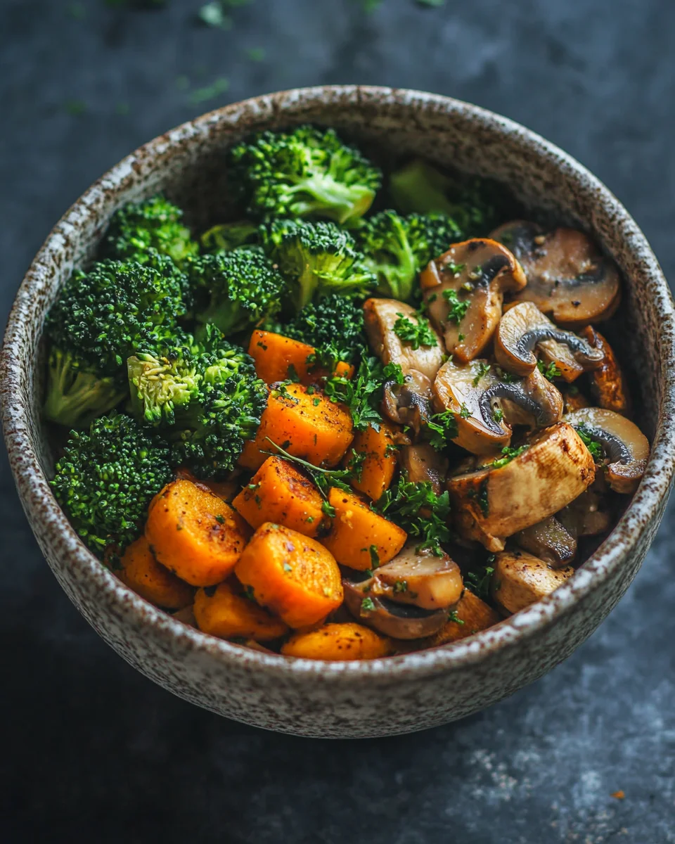 15-Minuten-Pfanne mit Champignons, Brokkoli und Karotten 23 15-Minuten-Pfanne mit Champignons, Brokkoli und Karotten