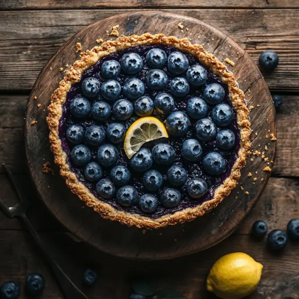 Blaubeer-Tarte mit Vanille-Schmand und Streuseln