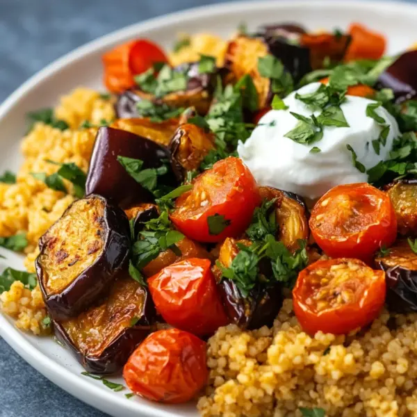 Bulgur with Tomatoes, Eggplant, and Yogurt