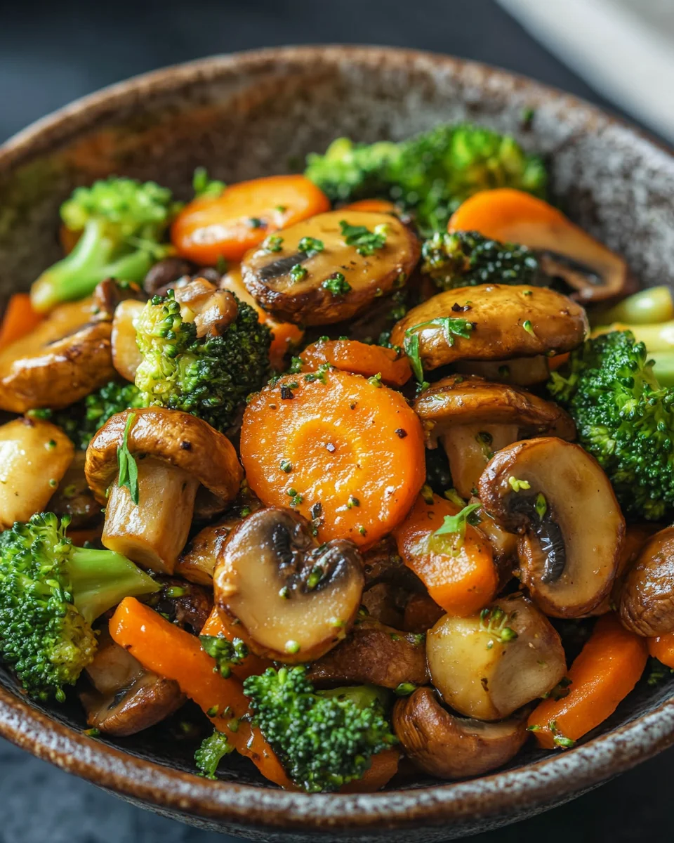 Champignon-Brokkoli-Karotten-Pfanne