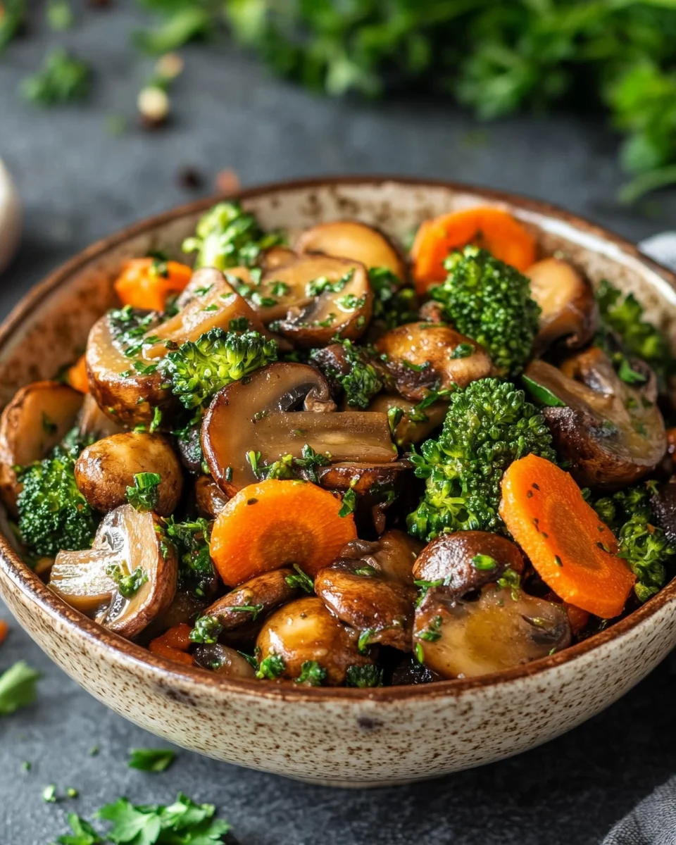 Champignon-Brokkoli-Karotten-Pfanne