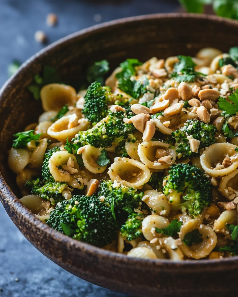 Cremige Erdnuss Brokkoli Orecchiette Pasta 17 Cremige