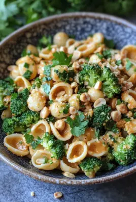 Cremige Erdnuss Brokkoli Orecchiette Pasta