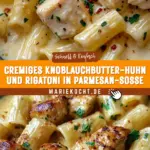 Cremiges Knoblauchbutter-Huhn und Rigatoni in Parmesan-Soße 22 Pinterest Hidden Image