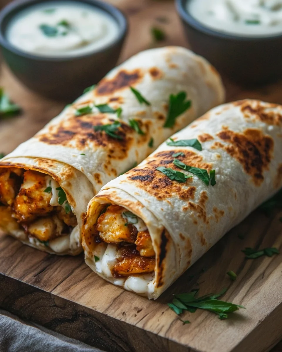 Crispy Cheesy Garlic Chicken Wraps 19 Crispy