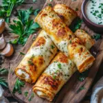 Crispy Cheesy Garlic Chicken Wraps