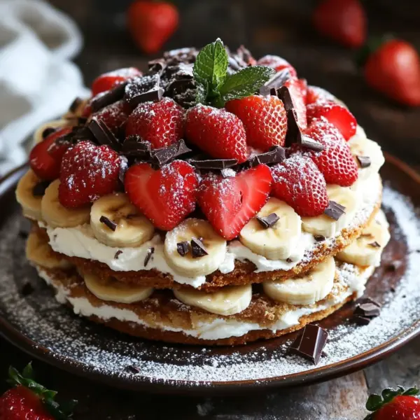 Erdbeer-Stracciatella-Bananen-Torte