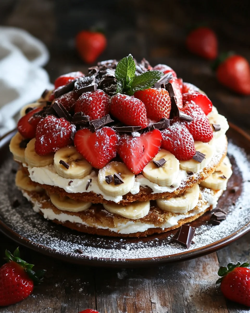 Erdbeer-Stracciatella-Bananen-Torte