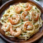 Fettuccine Alfredo mit Garnelen
