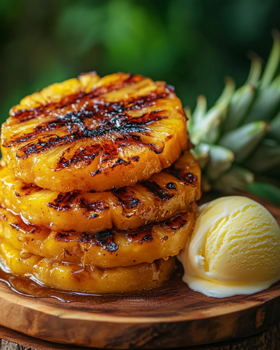 Gegrillte Ananas mit Honig & Zimt