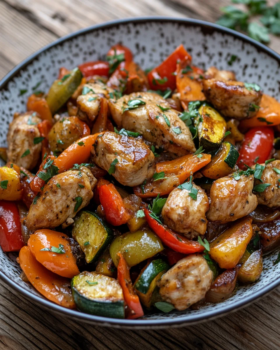 Gem&uuml;sepfanne mit H&auml;hnchen