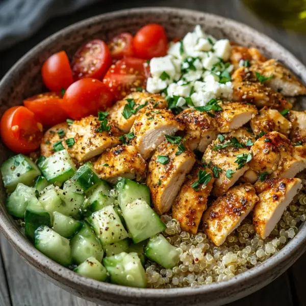 Griechische Hähnchen-Bowl