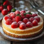 K&auml;sekuchen mit Erdbeeren