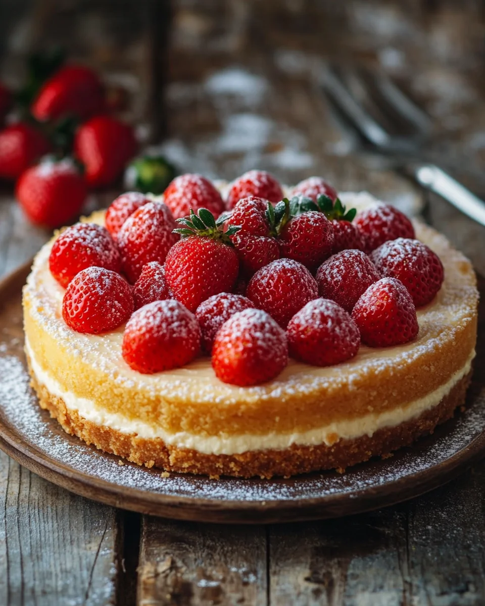 Käsekuchen mit Erdbeeren