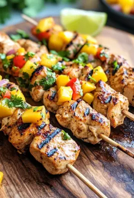 Karibische Hähnchenspieße mit Mango-Salsa
