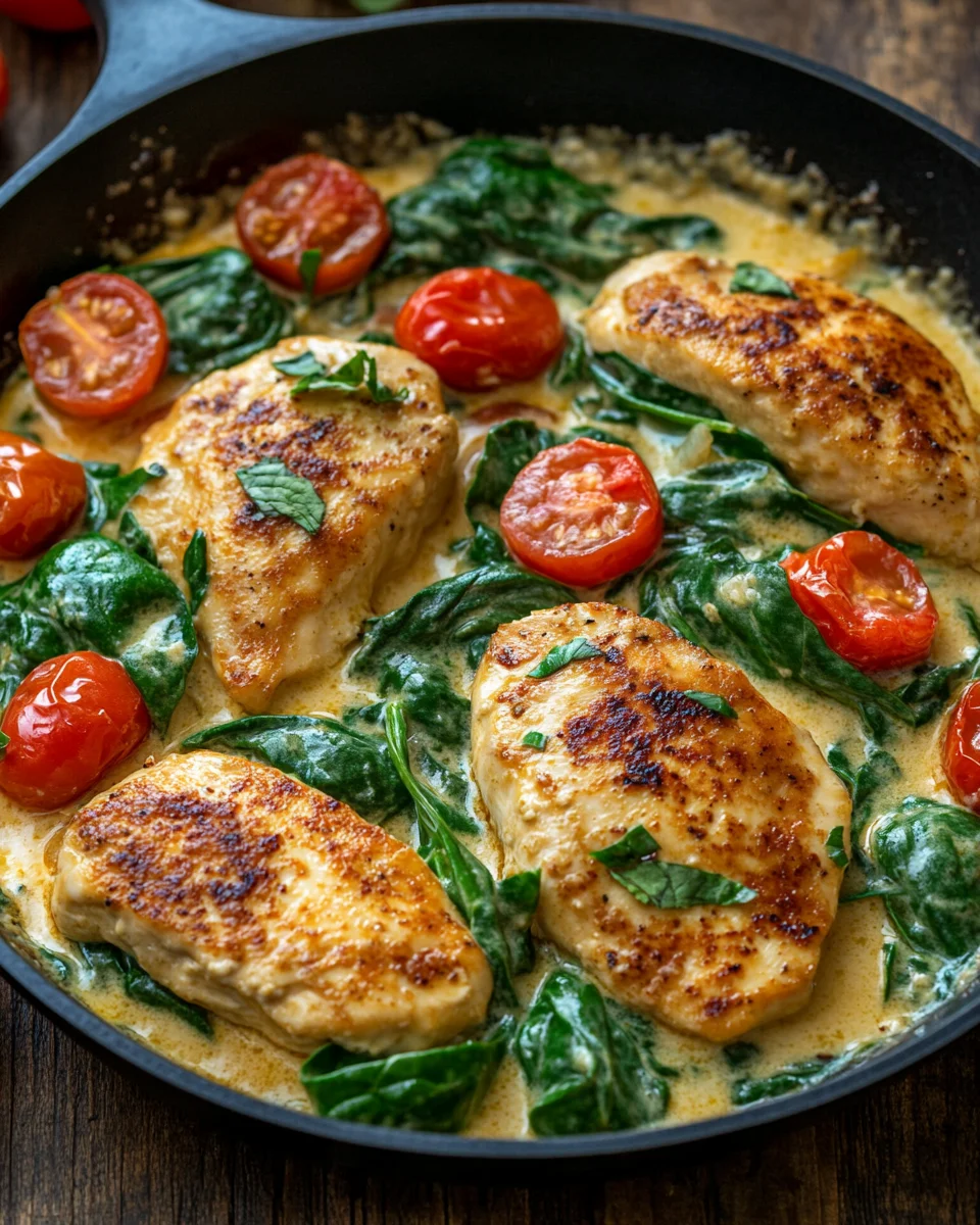 Keto Hähnchen-Spinat-Tomaten-Pfanne 15 Keto