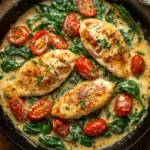 Keto H&auml;hnchen-Spinat-Tomaten-Pfanne