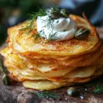 Knusprige Kartoffelgalette mit R&auml;ucherlachs und Cr&egrave;me Fra&icirc;che