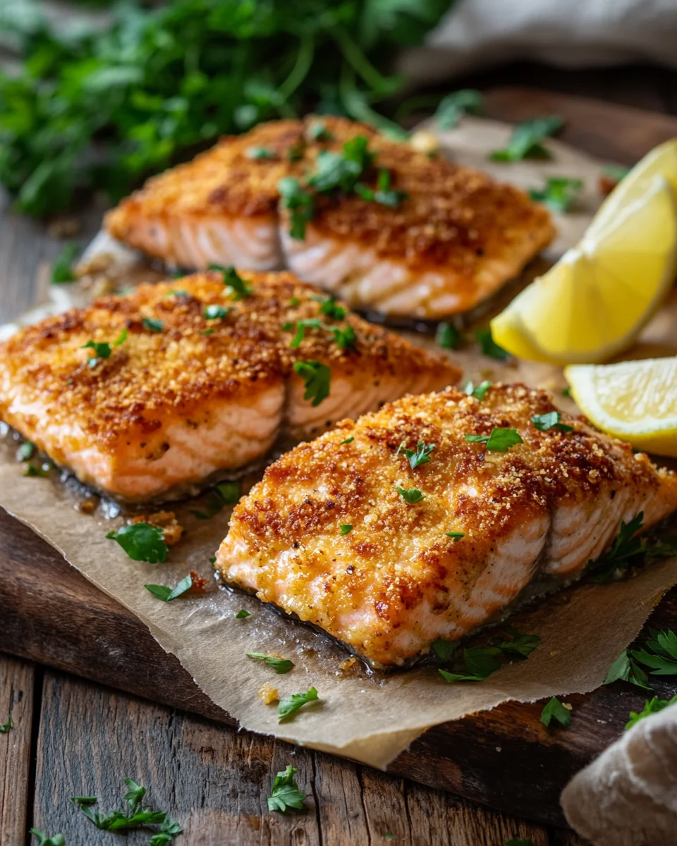 Krosse im Ofen gebackene Parmesan-Krustenlachsfilets 20 Krosse im Ofen gebackene Parmesan-Krustenlachsfilets
