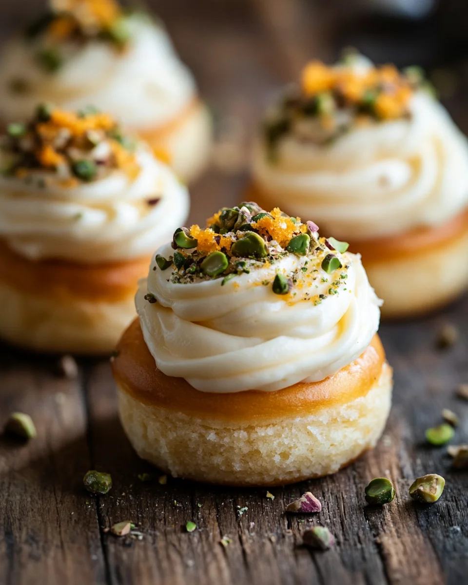 Lockere Pistazien-Heferollen mit Orangen-Frischkäse-Frosting