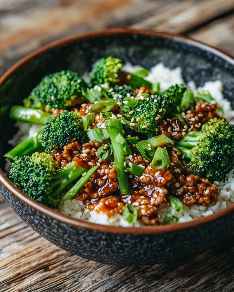 Teriyaki-Hackfleisch-Pfanne mit Brokkoli 19 Teriyaki-Hackfleisch-Pfanne