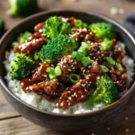 Teriyaki-Hackfleisch-Pfanne mit Brokkoli