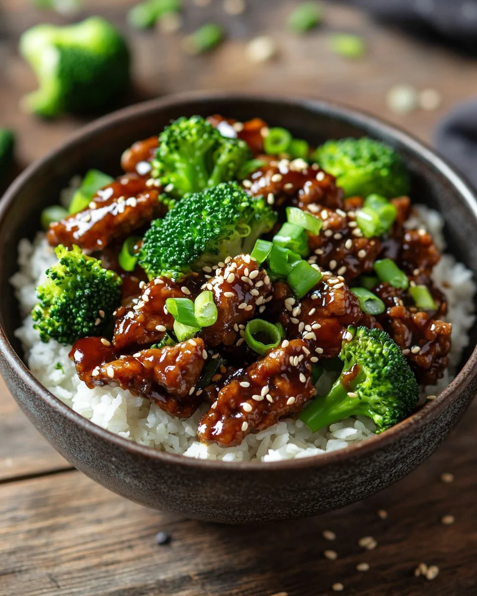 Teriyaki-Hackfleisch-Pfanne mit Brokkoli 21 Teriyaki-Hackfleisch-Pfanne mit Brokkoli