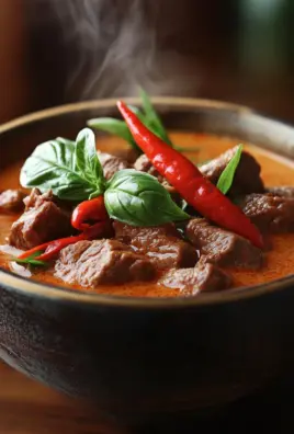 Thailändisches Rindfleisch mit roter Currysoße