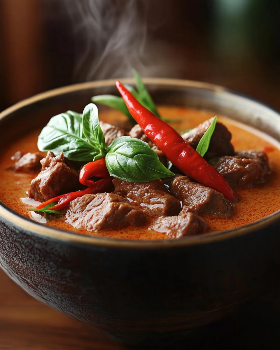 Thail&auml;ndisches Rindfleisch mit roter Curryso&szlig;e
