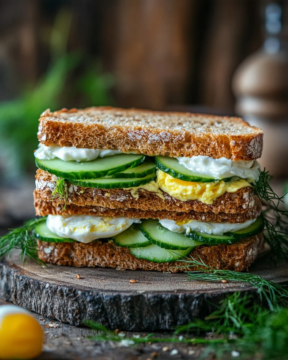 Thunfisch Sandwich mit Ei und Gurke